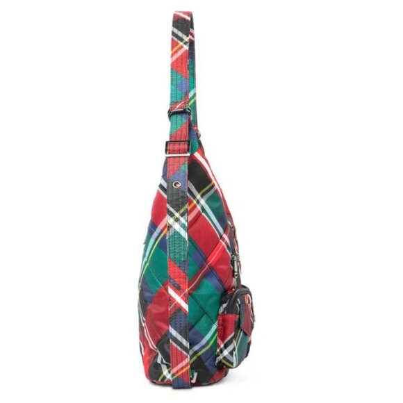 Lug Zipliner 2 Convertible Hobo Bag Tartan Plaid Red/Green - Picture 4 of 11